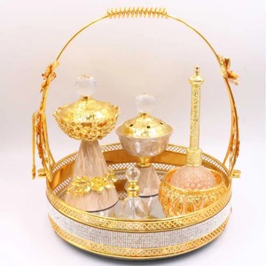 Encensoir à Bakhoor moderne haut en maille dorée, support conique perforé pour Oud, brûleur à charbon en métal surélevé - Product Image 6