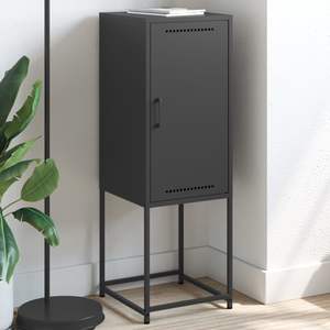 Mueble Alto Rectangular de Acero Negro, Diseño Industrial para Sala de Estar - Product Image 1