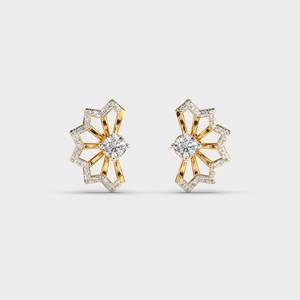 Gold Color Diamond Stud <b>Earrings</b> Geometric Floral <b>Piercing</b> Jewelry for Women Party Gift - Product Image 1