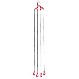 Cadenas de elevación de acero aleado G80 de alta resistencia, 3/8 x 10 pies, con 4 ganchos de agarre, capacidad de 22900 libras, eslinga de cadena - Product Image 1