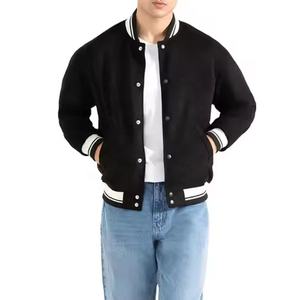 แจ็กเก็ตเลตเตอร์แมนสำหรับผู้ชายแขนเสื้อหนังปักลายโลโก้ตามสั่งสำหรับฤดูหนาว - Product Image 1