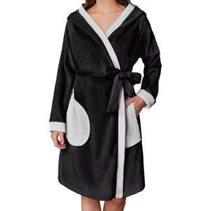 Albornoz Térmico de Algodón de Lujo para Mujer, Largo hasta la Rodilla, Personalizable con Bordado Frontal, de Alta Calidad, con Bolsillos, Venta al por Mayor - Product Image 4