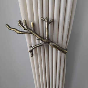 Attaches de rideaux en forme de champignon doré de style bohème, accessoire décoratif pour fenêtres - Product Image 4