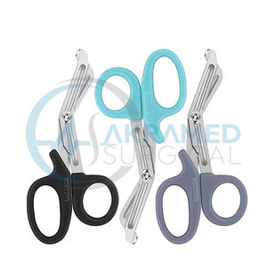 Ciseaux à pansements EMT, ciseaux à traumatisme de 7,5 pouces en acier inoxydable, instrument chirurgical d'urgence, CE ISO, réutilisables, manche noir - Product Image 4
