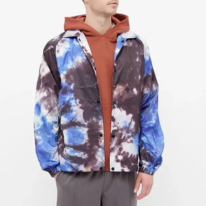 Tie Dye Pattern Lightweight Spring Outerwear Coach <b>Jacket</b> Hoodless Casual Street Style Techwear For Everyone Now - Product Image 1