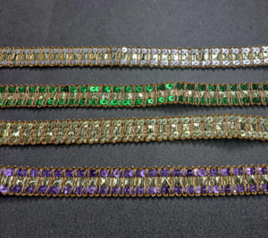 Adornos de Encaje con Patrón Floral Metálico, Ecológicos y Tradicionales, para Velos de Novia, Vestidos, Trajes de Escenario y Festivales - Product Image 2