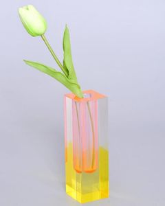Modern Design Pink Acrylic Flower <b>Vase</b> With Premium Quality For Home Office And Hotel Decor - Product Image 3