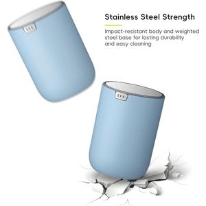 Fandy 0.58 Gal/2.2L Mini Trash Can Swing-Top Desktop Trash Can for Bathroom Countertop Vanity Desk Office Small Waste Bins - Product Image 3