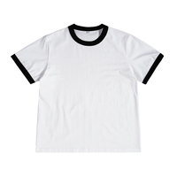 T-shirt Homme Streetwear Personnalisé Coupe Courte Ajustée 100% Coton Col et Poignets Contrastants Séchage Rapide Respirant
