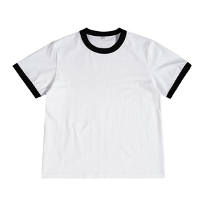 Camiseta Corta de Estilo Urbano con Diseño Personalizado para Hombre, Cuello y Puños en Color Contrastante, Tejido de Punto Transpirable de Secado Rápido - Product Image 1