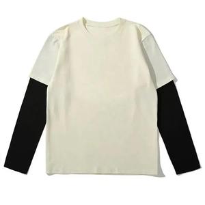 OEM Custom Heavy Cotton Double Layer Sleeve 2 1 Unisex <b>Tee</b> <b>Shirt</b> Blank Thermal T <b>Shirt</b> for Screen Printing Oversized Design - Product Image 2