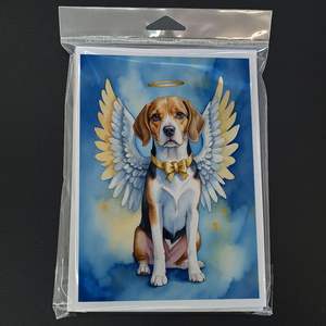Whimsical A7 Tamaño 5x7 Beagle My Angel Tarjetas de notas en blanco Paquete de 8 con sobres para saludos - Product Image 3