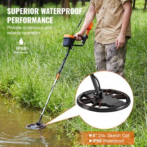Alta precisione 8 pollici impermeabile bobina di ricerca Metal Detector per adulti bambini leggero in alluminio stelo da caccia accessori - Product Image 5