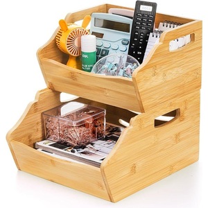 Premium Sustainable Natural Wood Kitchen <b>Storage</b> <b>Basket</b> Set Space Saving Vertical Stacking Organization <b>Baskets</b> For Pantry - Product Image 2