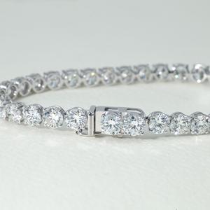 Classic Round Cut Lab Grown Diamond Tennis Bracelet 9K 14K 18K <b>Solid</b> White <b>Gold</b> Color E Clarity VVS 18.99ct For Women - Product Image 4