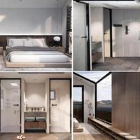 Capsule spatiale T3 abordable : Maison intégrée à montage rapide, petite maison capsule
