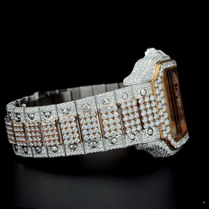 Reloj de acero inoxidable con incrustaciones de moissanita de 28.5 quilates, estilo único, completamente cubierto de moissanita, movimiento de cuarzo. - Product Image 3