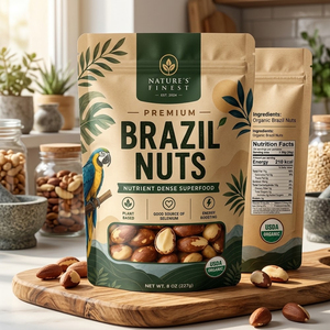 Sachets Doypack personnalisés avec logo pour emballage alimentaire souple, idéaux pour le stockage <span class=keywords><strong>de</strong></span> <span class=keywords><strong>noix</strong></span> <span class=keywords><strong>du</strong></span> <span class=keywords><strong>Brésil</strong></span> et <span class=keywords><strong>de</strong></span> <span class=keywords><strong>noix</strong></span> <span class=keywords><strong>de</strong></span> cajou, sacs d'emballage OEM - Product Image 1