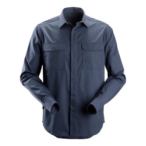 Camisas de trabajo personalizadas para hombre, camisa de manga corta estilo streetwear con logotipo personalizado, camisa de poliéster y algodón con botones para hombre - Product Image 1