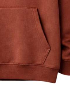 Sudadera con capucha para hombre, color naranja óxido, con pedrería, extragrande, de forro polar grueso, con bolsillo canguro, estilo streetwear personalizado, de fabricante - Product Image 2