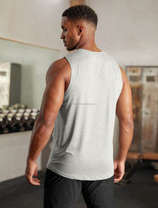 Wholesale Custom <b>Logo</b> Comfortable Solid Color Men Casual 100% Cotton Breathable Tank Tops - Product Image 3