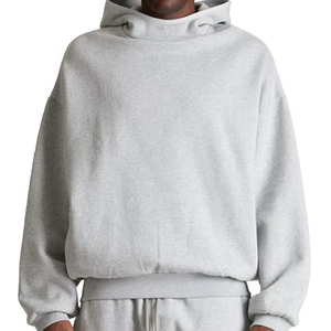 High Quality Solid Color Zip <b>Up</b> Hooded Top Men Blank Two Piece Set Durable Blend Breathable Apparel Bag <b>Box</b> - Product Image 4