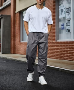 Wholesale 2027 <b>Men's</b> <b>Lightweight</b> 100% Polyester Workwear <b>Trousers</b> Casual Fitness Jogging Sports Custom Logo Slim Fit <b>Cargo</b> Pant - Product Image 1