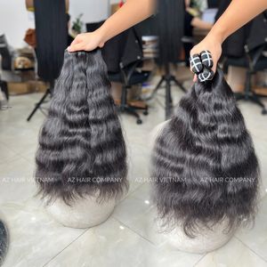Grand stock de cheveux naturels raides et ondulés de qualité supérieure, extensions de cheveux vierges 100% vietnamiens, lots de cheveux humains, prix de gros - Product Image 2