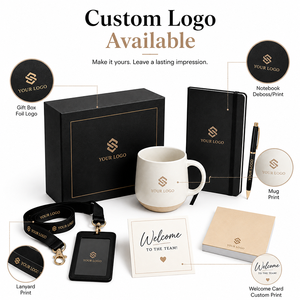 Coffret cadeau de bienvenue pour nouveaux employés personnalisé avec logo, mug en céramique, carnet, stylo, notes adhésives, cordon, coffret cadeau d'accompagnement professionnel - Product Image 3