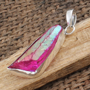 Collar de Plata de Ley 925 con Colgante de Druzy Rosa Natural, Cristal de Ágata Brillante, Fabricante de Joyería al por Mayor - Product Image 2