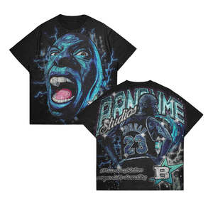 Camiseta 100% algodón para hombre, corte holgado, estampada, recién llegada, impresión DTG, camisetas extragrandes, DTF, unisex, estilo holgado, OEM - Product Image 1