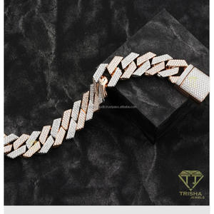 Bracelet Hip Hop en Moissanite Premium, en Argent Sterling 925, avec Maillons Cubains Angulaires Audacieux et Fermoir Glacé - Product Image 2