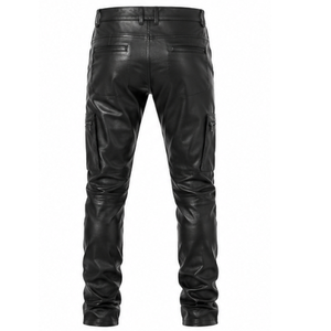 <b>Black</b> Color Fashionable Men Vintage Genuine Leather <b>Pant</b> Best Selling Stylish Breathable Slim Fit Motorbike Riding <b>Pants</b> - Product Image 6