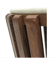 Table basse ronde en marbre, table d'appoint en bois massif, finition naturelle, table d'appoint pour salon