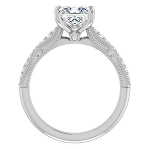 Anillo de Moissanita con Corte Princesa, Plata de Ley 925, Chapado en Oro Blanco de 18K, Anillo de Compromiso, Boda, Solitario, de Lujo, Promesa, de Tercera Mano - Product Image 2