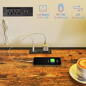 Letto a soppalco matrimoniale in metallo nero con luci LED, stazione di ricarica, scaletta, scrivania integrata e postazione computer - Product Image 6