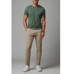 Pantalones Chino Cargo Personalizados para Hombre, Corte Slim Fit, Cintura Media, Tallas 4XL y XL, Lona Lavada, Acabado Arrugado OEM - Product Image 1