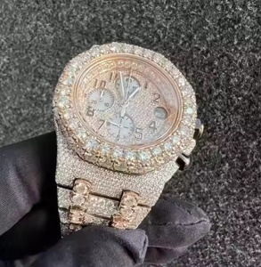 Montre en quartz sertie de diamants Moissanite Diamond Glow Apex pour homme, montre-bracelet élégante et luxueuse pour homme, montre de luxe scintillante de qualité supérieure - Product Image 2