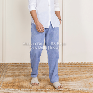 Custom Logo Straight Fit <b>Lounge</b> Pants Cotton Blend Elastic Waist Casual Comfortable Daily Wear <b>Trousers</b> for <b>Men</b> - Product Image 4