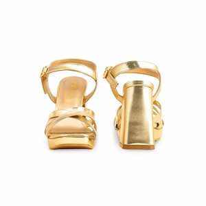 Sandale à talon formelle dorée pour femmes FR5415 - Product Image 2
