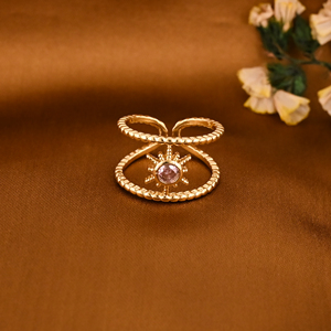 Anillo de Diseño Minimalista Ajustable Chapado en Oro de Moda para Mujer, Regalo de Boda y Compromiso, Lote al por Mayor de 25 Pares - Product Image 1