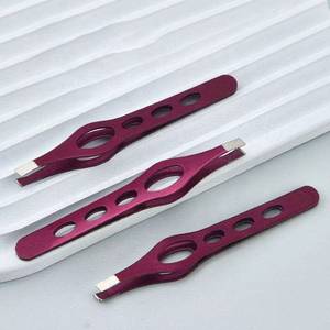 Pince à épiler pour cils Morje Surgical Precision en acier inoxydable 10 mm, pointe lisse, couleur violette, outil de maquillage professionnel - Product Image 5