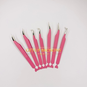 ชุดแหนบต่อขนตาแบบมืออาชีพ สีชมพู ป้องกันไฟฟ้าสถิตย์ ทำจากสแตนเลส อุปกรณ์ต่อขนตา แหนบต่อขนตาแบบมืออาชีพ สำหรับเส้นใยต่อขนตา - Product Image 6