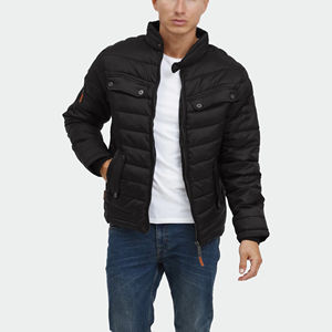 เสื้อแจ็คเก็ตพัฟเฟอร์ฤดูหนาวสีดำไนลอนบุขนเป็ดอุ่นๆ สำหรับผู้ชาย แบบขายส่ง รับทำโลโก้ตามสั่ง ระบายอากาศได้ดี เป็นมิตรกับสิ่งแวดล้อม - Product Image 1