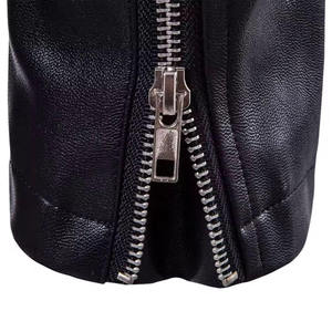 <b>Men's</b> Black Genuine <b>Leather</b> Biker <b>Jacket</b> Motorcycle Slim Fit Zip Up Moto <b>Jacket</b> Classic Fashion Outerwear - Product Image 3
