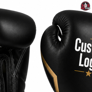 Gants de boxe en cuir de qualité supérieure, couleur noir doré, tailles 8oz-18oz, vente en gros, résistants aux chocs, durables, équipement de combat, logo personnalisé - Product Image 6