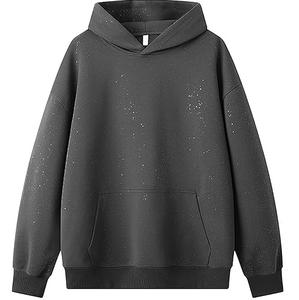Meilleure Vente : Sweat à Capuche Femme Personnalisé avec Logo, Étiquette Privée, Hiver, Épaules Tombantes, Coupe Oversize, Écologique, en Polaire à Strass, Séchage Rapide - Product Image 1