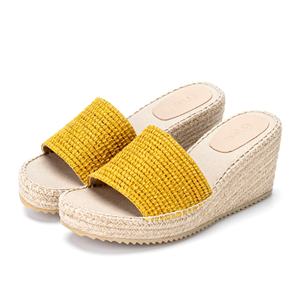 OEM ODM Women's Jute Woven One Strap <b>Wedge</b> <b>Sandals</b> Breathable Ladies Footwear for Summer and Spring Made in Bangladesh - Product Image 2