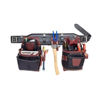 Ceinture à outils charpentier accessoires en cuir robustes sac d'électricien roulant pochette de rangement multifonction ceinture à outils d'électricien