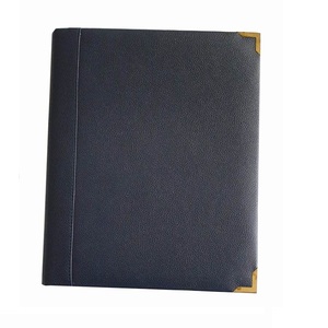 ปกเมนูทําจากหนังแท้เกรดพรีเมี่ยม 4 มุมโลหะและมีช่องใส่การ์ดเมนู 10 ใบสําหรับร้านอาหารคาเฟ่บาร์ - Product Image 1